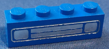 Part 3010pb035e - Brick 1 x 4 with Car Grille Chrome Pattern (Embossed Print) - De BrickPlaats