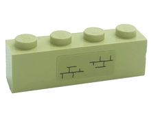 Part 3010pb319 - Brick 1 x 4 with Bricks Pattern (Sticker) - Set 71043 - De BrickPlaats
