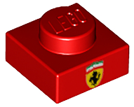 Part 3024pb013 - Plate 1 x 1 with Ferrari Emblem Pattern - De BrickPlaats