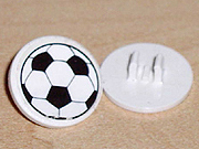 Part 30261pb007 - Road Sign 2 x 2 Round with Clip with Soccer Ball / Football Pattern (Sticker) - Sets 3414 / 3419 - De BrickPlaats