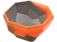 Part 30294pb01 - Rock 4 x 4 Octagonal Boulder, Bottom with Marbled Trans-Neon Orange Pattern - De BrickPlaats