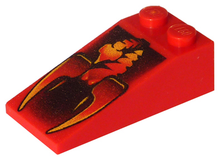 Part 30363pb003 - Slope 18 4 x 2 with Black and Yellow Scorpion Pattern - De BrickPlaats