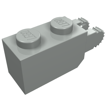 Part 30365 - Hinge Brick 1 x 2 Locking with 2 Fingers Vertical End, 9 Teeth - De BrickPlaats