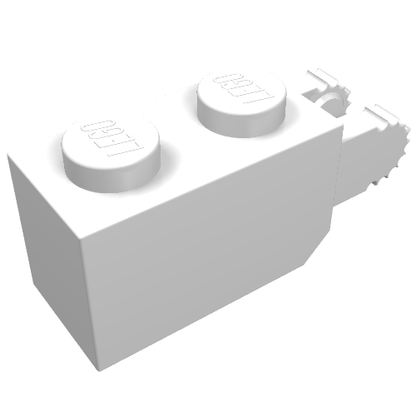 Part 30365 - Hinge Brick 1 x 2 Locking with 2 Fingers Vertical End, 9 Teeth - De BrickPlaats