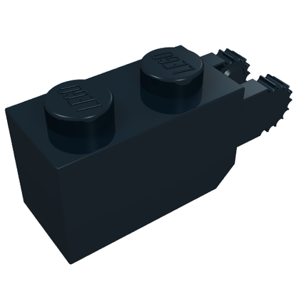 Part 30365 - Hinge Brick 1 x 2 Locking with 2 Fingers Vertical End, 9 Teeth - De BrickPlaats