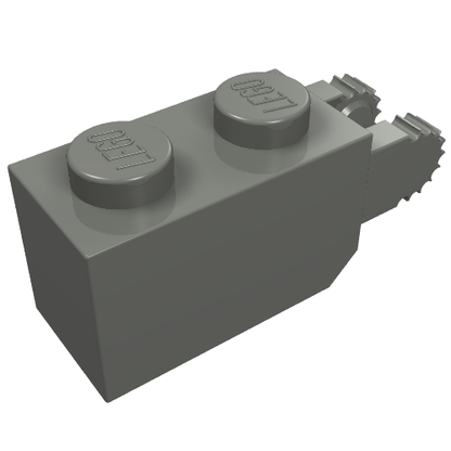 Part 30365 - Hinge Brick 1 x 2 Locking with 2 Fingers Vertical End, 9 Teeth - De BrickPlaats