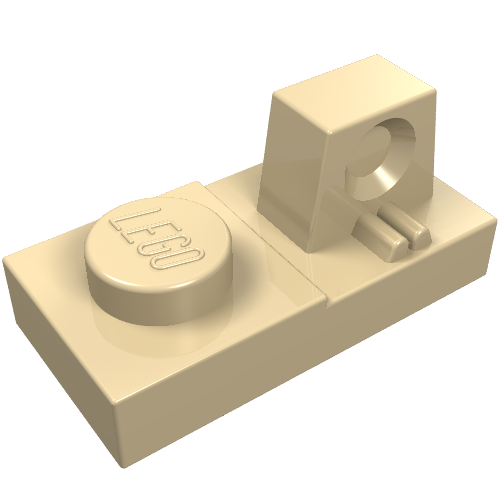 Part 30383 - Hinge Plate 1 x 2 Locking with 1 Finger on Top - De BrickPlaats