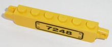 Part 30388pb001Ra - Hinge Brick 1 x 6 Locking, 9 Teeth with Black '7248' on Transparent Background Pattern Model Right Side (Sticker) - Set 7248 - De BrickPlaats