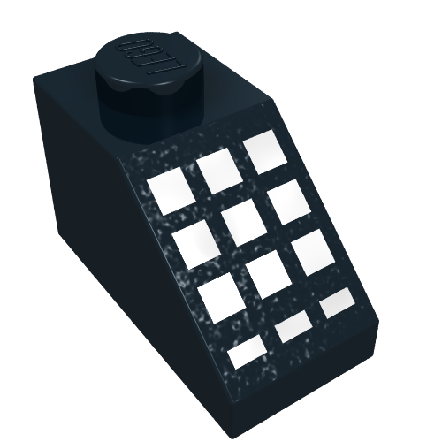 Part 3040p33 - Slope 45 2 x 1 with Keypad with White Buttons Pattern - De BrickPlaats