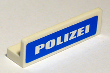 Part 30413pb020 - Panel 1 x 4 x 1 with White 'POLIZEI' on Blue Background Pattern (Sticker) - Set 7236-2 - De BrickPlaats