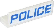 Part 30413pb044 - Panel 1 x 4 x 1 with Blue 'POLICE' Thin Font Pattern (Sticker) - Sets 60047 / 60049 - De BrickPlaats