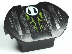 Part 30600pb02 - Brick, Modified 2 x 2 No Studs, Sloped with Flared Wings and Snake Pattern - De BrickPlaats