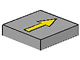 Part 3068p08 - Tile 2 x 2 with Arrow Thin Yellow with Black Border Pattern - De BrickPlaats