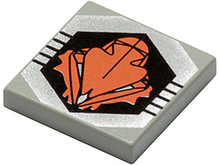 Part 3068pb0047 - Tile 2 x 2 with Black and Orange UFO Logo Pattern - De BrickPlaats
