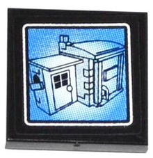 Part 3068pb0846 - Tile 2 x 2 with Surveillance Screen Garage Pattern (Sticker) - Set 60044 - De BrickPlaats