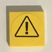 Part 3068pb1325 - Tile 2 x 2 with Warning Sign, Black Triangle and Exclamation Mark Pattern (Sticker) - Set 60122 - De BrickPlaats