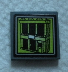 Part 3068pb1327 - Tile 2 x 2 with Lime Video Screen with Jail Cell Building Pattern (Sticker) - Set 60139 - De BrickPlaats