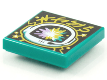 Part 3068pb1544 - Tile 2 x 2 with BeatBit Album Cover - Space Helmet with Pastel Explosion Pattern - De BrickPlaats