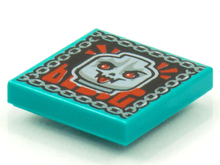 Part 3068pb1548 - Tile 2 x 2 with BeatBit Album Cover - Skull with Red Eyes and Tongue Pattern - De BrickPlaats
