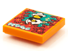 Part 3068pb1549 - Tile 2 x 2 with BeatBit Album Cover - Cowboy with Guitar and Crabs Pattern - De BrickPlaats