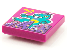 Part 3068pb1550 - Tile 2 x 2 with BeatBit Album Cover - Dragon Monster Rampaging City Pattern - De BrickPlaats
