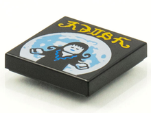 Part 3068pb1554 - Tile 2 x 2 with BeatBit Album Cover - Goth Girl and Full Moon Pattern - De BrickPlaats