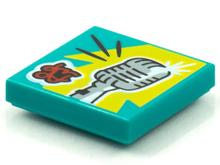 Part 3068pb1562 - Tile 2 x 2 with BeatBit Album Cover - Vintage Microphone Pattern - De BrickPlaats