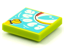 Part 3068pb1583 - Tile 2 x 2 with BeatBit Album Cover - Hand and Beach Ball Pattern - De BrickPlaats