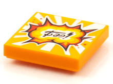 Part 3068pb1587 - Tile 2 x 2 with BeatBit Album Cover - Red, Orange and Yellow Explosion Pattern - De BrickPlaats