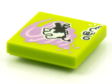 Part 3068pb1594 - Tile 2 x 2 with BeatBit Album Cover - Cow in Medium Lavender Tornado Pattern - De BrickPlaats