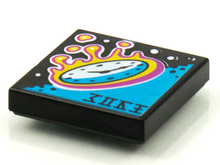 Part 3068pb1597 - Tile 2 x 2 with BeatBit Album Cover - Clock Reentering Atmosphere Pattern - De BrickPlaats