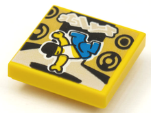 Part 3068pb1623 - Tile 2 x 2 with BeatBit Album Cover - Breakdancer and Speakers Pattern - De BrickPlaats