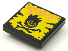 Part 3068pb1629 - Tile 2 x 2 with BeatBit Album Cover - Skull and Crossbones Pattern - De BrickPlaats