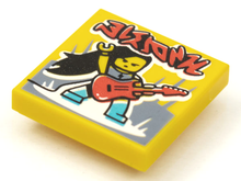Part 3068pb1630 - Tile 2 x 2 with BeatBit Album Cover - Rock Guitarist Pattern - De BrickPlaats