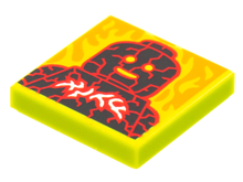 Part 3068pb1782 - Tile 2 x 2 with BeatBit Album Cover - Lava Minifigure with Cracks and Fire Pattern - De BrickPlaats
