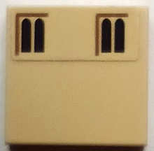 Part 3068pb2331 - Tile 2 x 2 with Dark Brown Windows and Reddish Brown Lines Pattern (Sticker) - Set 71043 - De BrickPlaats