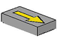 Part 3069p06 - Tile 1 x 2 with Arrow Long Yellow with Black Border Pattern - De BrickPlaats