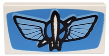 Part 3069pb0113 - Tile 1 x 2 with Planet with Wings and Rocket Pattern - De BrickPlaats