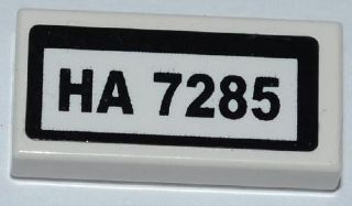 Part 3069pb0197 - Tile 1 x 2 with 'HA 7285' Pattern (Sticker) - Set 7285 - De BrickPlaats