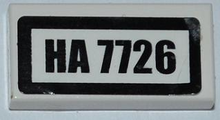 Part 3069pb0204 - Tile 1 x 2 with 'HA 7726' Pattern (Sticker) - Set 7726 - De BrickPlaats