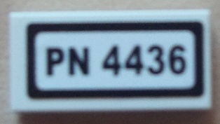 Part 3069pb0223 - Tile 1 x 2 with 'PN 4436' Pattern (Sticker) - Set 4436 - De BrickPlaats