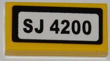 Part 3069pb0239 - Tile 1 x 2 with 'SJ 4200' Pattern (Sticker) - Set 4200 - De BrickPlaats