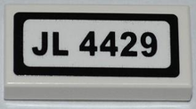 Part 3069pb0250 - Tile 1 x 2 with 'JL 4429' Pattern (Sticker) - Set 4429 - De BrickPlaats