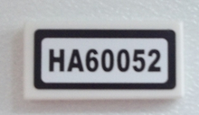 Part 3069pb0322 - Tile 1 x 2 with 'HA60052' Pattern (Sticker) - Set 60052 - De BrickPlaats