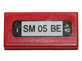 Part 3069pb0418 - Tile 1 x 2 with 'SM 05 BE' Pattern (Sticker) - Set 40191 - De BrickPlaats