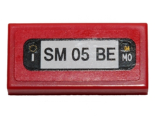 Part 3069pb0418 - Tile 1 x 2 with 'SM 05 BE' Pattern (Sticker) - Set 40191 - De BrickPlaats