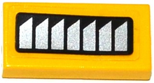 Part 3069pb0449R - Tile 1 x 2 with Silver Air Vents Pattern Model Right Side (Sticker) - Set 60092 - De BrickPlaats