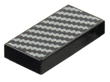 Part 3069pb0806 - Tile 1 x 2 with Silver Diagonal Zigzag Lines Pattern - De BrickPlaats