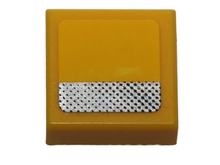 Part 3070pb087 - Tile 1 x 1 with Silver Stripe with Black Dots Pattern (Sticker) - Set 40193 - De BrickPlaats