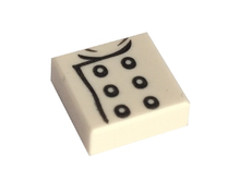Part 3070pb095 - Tile 1 x 1 with Chef Jacket Pattern - De BrickPlaats